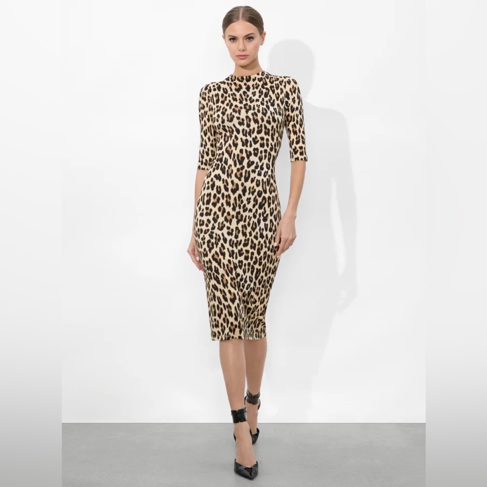 ALICE + OLIVIA DELORA ANIMAL PRINT MIDI DRESS ❤️IN STORES❤️